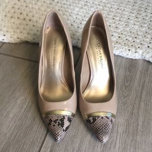 Tan Christian Siriano heels